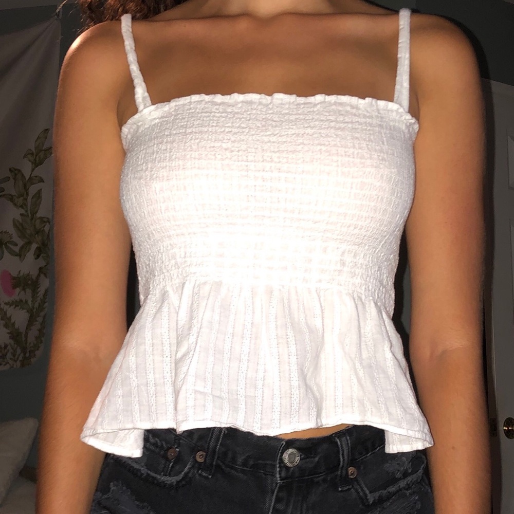 SOLD ON FB MARKETPLACE White Peplum Crop Top